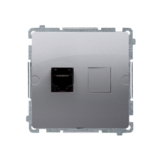 GNIAZDO KOMPUTEROWE POJEDYNCZE RJ45 KAT. 5 INOX BASIC - BMF51.02/21 - KONTAKT SIMON