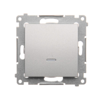 Łącznik schodowy z podświetleniem LED bez piktogramu (moduł) 10AX, 250V~, szybkozłącza; srebrny mat - DW6L.01/X/43 - KONTAKT SIMON