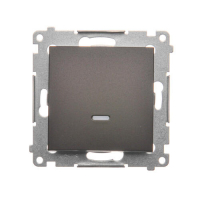 Łącznik schodowy z podświetleniem LED bez piktogramu (moduł) 10AX, 250V~, szybkozłącza; brąz mat - DW6L.01/X/46 - KONTAKT SIMON