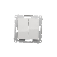 Łącznik krzyżowy podwójny bez piktogramu (moduł) 10AX, 250V~, szybkozłącza; biały - DW7/2.01/X/11 - KONTAKT SIMON