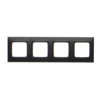 Ramka 4-krotna PREMIUM do puszek karton-gips IP20 / IP44; czarny - DRK4/49 - KONTAKT SIMON