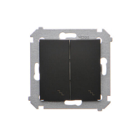Łącznik schodowy podwójny z podświetleniem (moduł) 10AX, 250V~, zaciski śrubowe; czarny - DW6/2L.01/49 - KONTAKT SIMON