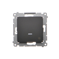 Łącznik krzyżowy z podświetleniem LED (moduł) 10AX, 250V~, szybkozłącza; czarny - DW7L.01/49 - KONTAKT SIMON