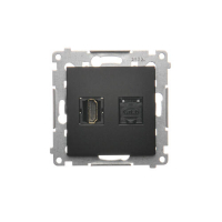 Gniazdo HDMI + RJ45 kat.6. (moduł); czarny - DGHRJ45.01/49 - KONTAKT SIMON
