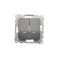 Łącznik krzyżowy podwójny z podświetleniem bez piktogramu (moduł) 10AX, 250V~, szybkozłącza; antracyt - DW7/2L.01/X/48 - KONTAKT SIMON