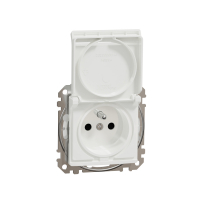 GNIAZDO POJEDYŃCZE Z UZIEMIENIEM 2P+Z KLAPKA IP44 BIAŁY SEDNA DESIGN - SDD211013 - SCHNEIDER ELECTRIC