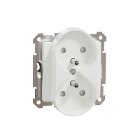GNIAZDO PODWÓJNE Z UZIEMIENIEM 2X2P+Z Z PRZESŁONAMI BIAŁY SEDNA DESIGN - SDD111275 - SCHNEIDER ELECTRIC