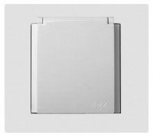 GNIAZDO POJEDYNCZE 2P+Z BRYZGOSZCZELNE IP44 BIAŁY VESTRA - 3836-10 - ELEKTRO-PLAST NASIELSK
