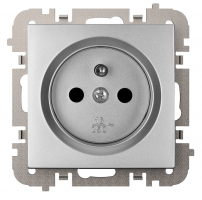 VESTRA Gniazdo podtynkowe 2P+Z , bez ramki, kolor srebrny. - 3833-16 - ELEKTRO-PLAST NASIELSK