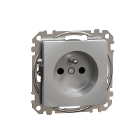 Gniazdo 2P+PE z przesłonami, srebrne aluminium Sedna Design - SDD113011 - SCHNEIDER ELECTRIC