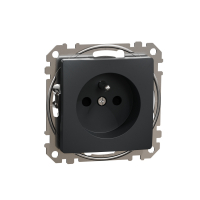 GNIAZDO POJEDYNCZE Z UZIEMIENIEM 2P+Z z PRZESŁONAMI ZACISKI AUTOMATYCZNE CZARNY ANTRACYT SEDNA DESIGN - SDD114012 - SCHNEIDER ELECTRIC