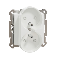 GNIAZDO PODWÓJNE Z UZIEMIENIEM 2X2P+Z Z PRZESŁONAMI DO RAMEK ELEMENTS BIAŁY SEDNA DESIGN - SDD111271 - SCHNEIDER ELECTRIC