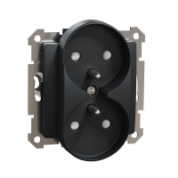 Gniazdo 2x2P+PE z przesłonami do systemu ramkowego (do ramek Elements), czarny antracyt Sedna Design - SDD114271 - SCHNEIDER ELECTRIC