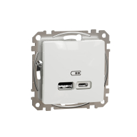 ŁADOWARKA USB TYP A + TYP C 2.4A/2.1A ZACISKI ŚRUBOWE BIAŁY SEDNA DESIGN - SDD111402 - SCHNEIDER ELECTRIC