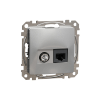 Gniazdo komputerowe-TV (kat.6 UTP), srebrne aluminium Sedna Design - SDD113469T - SCHNEIDER ELECTRIC