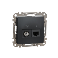 GNIAZDO KOMPUTEROWO-ANTENOWE TV+RJ45 KAT.6 UTP CZARNY ANTRACYT SEDNA DESIGN - SDD114469T - SCHNEIDER ELECTRIC