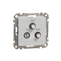 Gniazdo TV/SAT/SAT końcowe (4dB), srebrne aluminium Sedna Design - SDD113481S - SCHNEIDER ELECTRIC