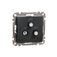 GNIAZDO ANTENOWE TV-SAT-SAT KOŃCOWE 4dB CZARNY ANTRACYT SEDNA DESIGN - SDD114481S - SCHNEIDER ELECTRIC