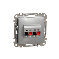 Gniazdo 2x głośnikowe, srebrne aluminium Sedna Design - SDD113411 - SCHNEIDER ELECTRIC