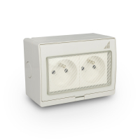GNIAZDO PODWÓJNE NATYNKOWE 2X2P+Z G2N IP55 AQUA55 - 55.35 - ELEKTROPLAST OPATÓWEK
