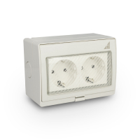 GNIAZDO PODWÓJNE NATYNKOWE SCHUKO 2X2P+Z G2SN IP55 AQUA55 - 55.49 - ELEKTROPLAST OPATÓWEK