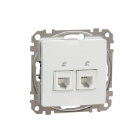 Sedna Design, Gniazdo telefoniczne 2xRJ11, białe - SDD111492 - SCHNEIDER ELECTRIC