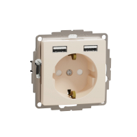 Sedna Design, Gniazdo schuko z USB A+A 2,4A, beżowe - SDD112052 - SCHNEIDER ELECTRIC