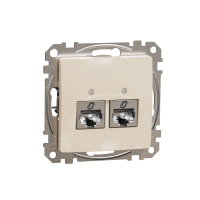 Sedna Design, Gniazdo komputerowe 2xRJ45 kat.5e STP, beżowy - SDD112452S - SCHNEIDER ELECTRIC
