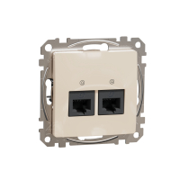 Sedna Design, Gniazdo komputerowe 2xRJ45 kat.6 UTP, beżowy - SDD112462 - SCHNEIDER ELECTRIC