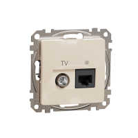 Sedna Design, Gniazdo komputerowe-TV (kat.6 UTP), beżowy - SDD112469T - SCHNEIDER ELECTRIC