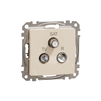 Sedna Design, Gniazdo R/TV/SAT końcowe (4dB), beżowy - SDD112481 - SCHNEIDER ELECTRIC