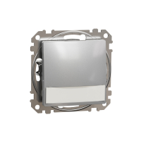 Sedna Design, Przycisk z etykietą i podświetleniem (12V AC), srebrne aluminium - SDD113143L - SCHNEIDER ELECTRIC