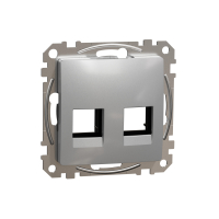 Sedna Design, Płytka centralna 2xRJ45 do wkładów 5e-6 UTP KELINE, AMP, MOLEX, srebrne aluminium - SDD113444C - SCHNEIDER ELECTRIC