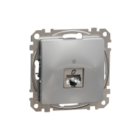 Sedna Design, Gniazdo komputerowe RJ45 kat.6 STP, srebrne aluminium - SDD113461S - SCHNEIDER ELECTRIC