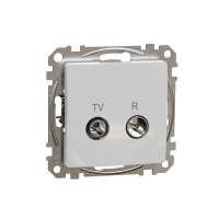 Sedna Design, Gniazdo R/TV przelotowe (7dB), srebrne aluminium - SDD113474R - SCHNEIDER ELECTRIC