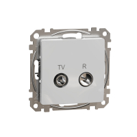 Sedna Design, Gniazdo  R/TV przelotowe (10dB), srebrne aluminium - SDD113478R - SCHNEIDER ELECTRIC