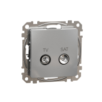 Sedna Design, Gniazdo TV/SAT przelotowe (10dB), srebrne aluminium - SDD113478S - SCHNEIDER ELECTRIC