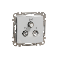 Sedna Design, Gniazdo R/TV/SAT przelotowe (10dB), srebrne aluminium - SDD113488 - SCHNEIDER ELECTRIC