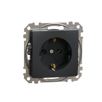 GNIAZDO POJEDYNCZE Z UZIEMIENIEM SCHUKO CZARNY ANTRACYT SEDNA DESIGN - SDD114025 - SCHNEIDER ELECTRIC