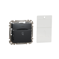 Sedna Design, Łącznik hotelowy mechaniczny, czarny antracyt - SDD114121 - SCHNEIDER ELECTRIC