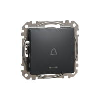 Sedna Design, Przycisk "dzwonek" z podświetleniem, czarny antracyt - SDD114131L - SCHNEIDER ELECTRIC