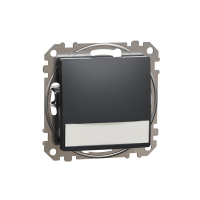Sedna Design, Przycisk z etykietą i podświetleniem (12V AC), czarny antracyt - SDD114143L - SCHNEIDER ELECTRIC