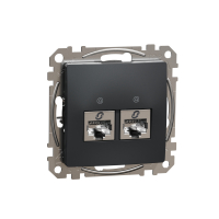 GNIAZDO KOMPUTEROWE PODWÓJNE 2XRJ45 KAT.5E STP CZARNY ANTRACYT SEDNA DESIGN - SDD114452S - SCHNEIDER ELECTRIC