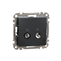 GNIAZDO ANTENOWE RTV PRZELOTOWE 7DB CZARNY ANTRACYT SEDNA DESIGN - SDD114474R - SCHNEIDER ELECTRIC