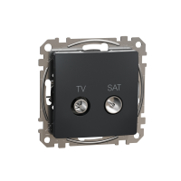 GNIAZDO ANTENOWE TV-SAT PRZELOTOWE 7DB CZARNY ANTRACYT SEDNA DESIGN - SDD114474S - SCHNEIDER ELECTRIC