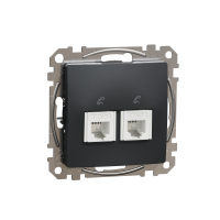Sedna Design, Gniazdo telefoniczne 2xRJ11, czarny antracyt - SDD114492 - SCHNEIDER ELECTRIC