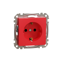 Sedna Design, Gniazdo schuko z przesłonami, czerwone - SDD115021 - SCHNEIDER ELECTRIC