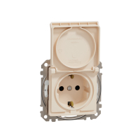 Sedna Design, Gniazdo schuko z przesłonami IP44, beżowy - SDD212023 - SCHNEIDER ELECTRIC