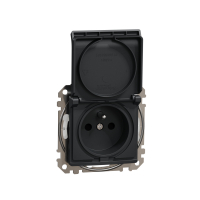 GNIAZDO POJEDYNCZE BRYZGOSZCZELNE Z KLAPKĄ 2P+Z IP44 ZŁĄCZA AUTOMATYCZNE CZARNYANTRACYT SEDNA DESIGN - SDD214014 - SCHNEIDER ELECTRIC