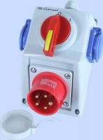 ZESTAW Z/O C16-18.2N WŁĄCZ-WYŁĄCZ 0-I WTYK 3P+N+Z, 2 X 2P+Z IP-44. - 971650 - ELEKTROMET DZIERŻONIÓW